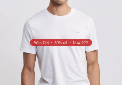 Next Aubin Appledore Crew Neck White Polo T-Shirt - 50% Off in Ireland