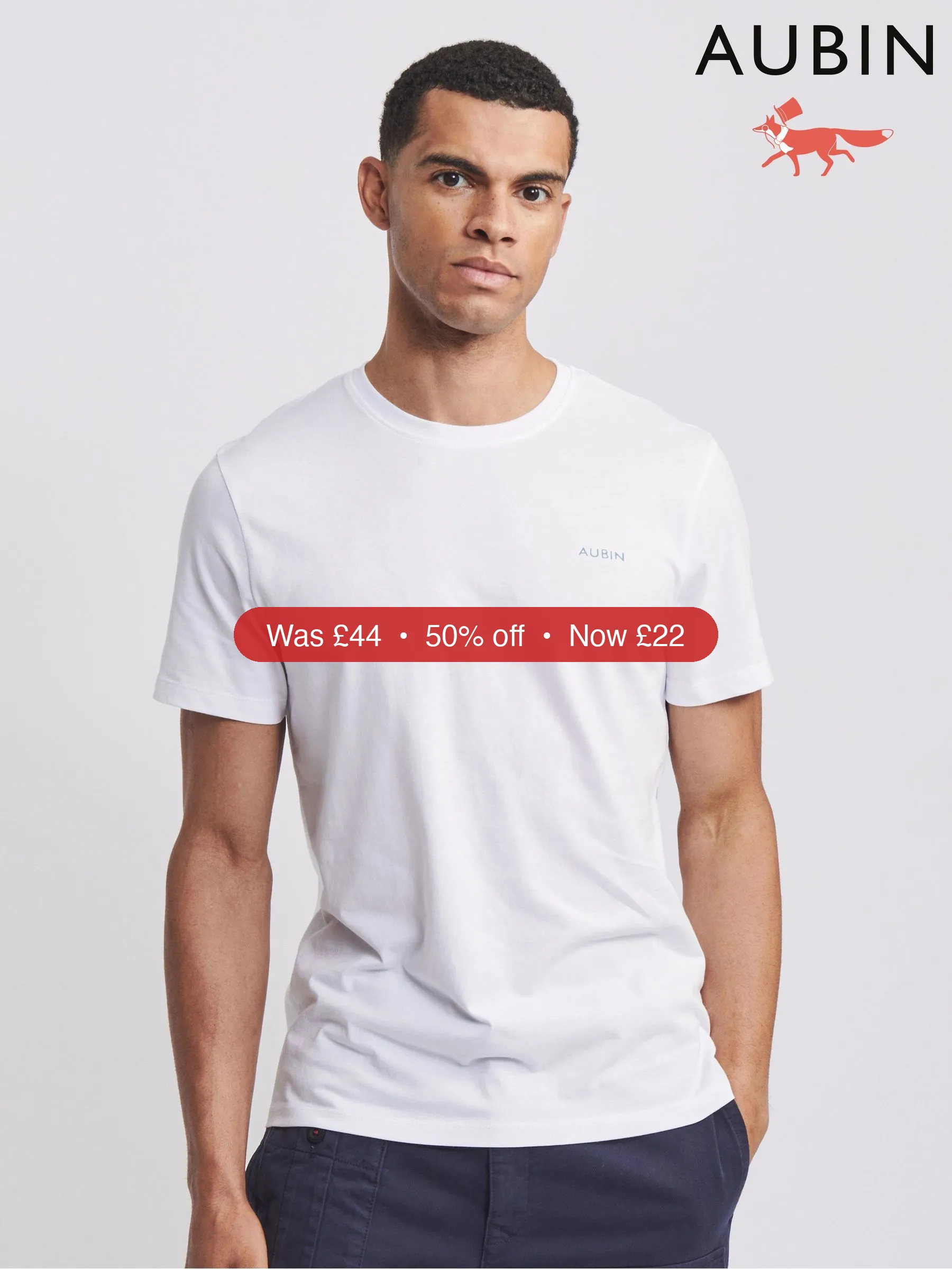 Next Aubin Appledore Crew Neck White Polo T-Shirt – 50% Off
