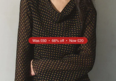Next BHOEM Black Shawl Collar Micro Print Flowy Blouse - 66% Off in Ireland