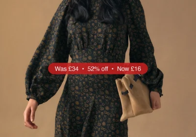 Next Black Croissant Print Mini Long Sleeve A-Line Seam Detail Dress - 52% Off in Ireland