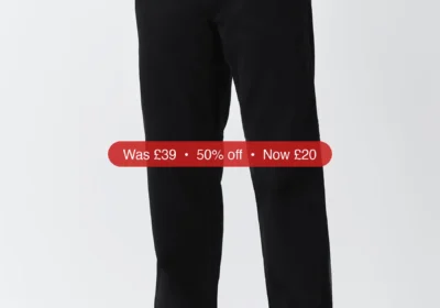 Next Black Relaxed Fit Authentic Cotton Rich Stretch Trousers - 50% Off in Ireland