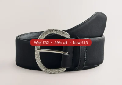 Next Black Satin Belt with Diamante Buckle - 59% Off in Ireland
