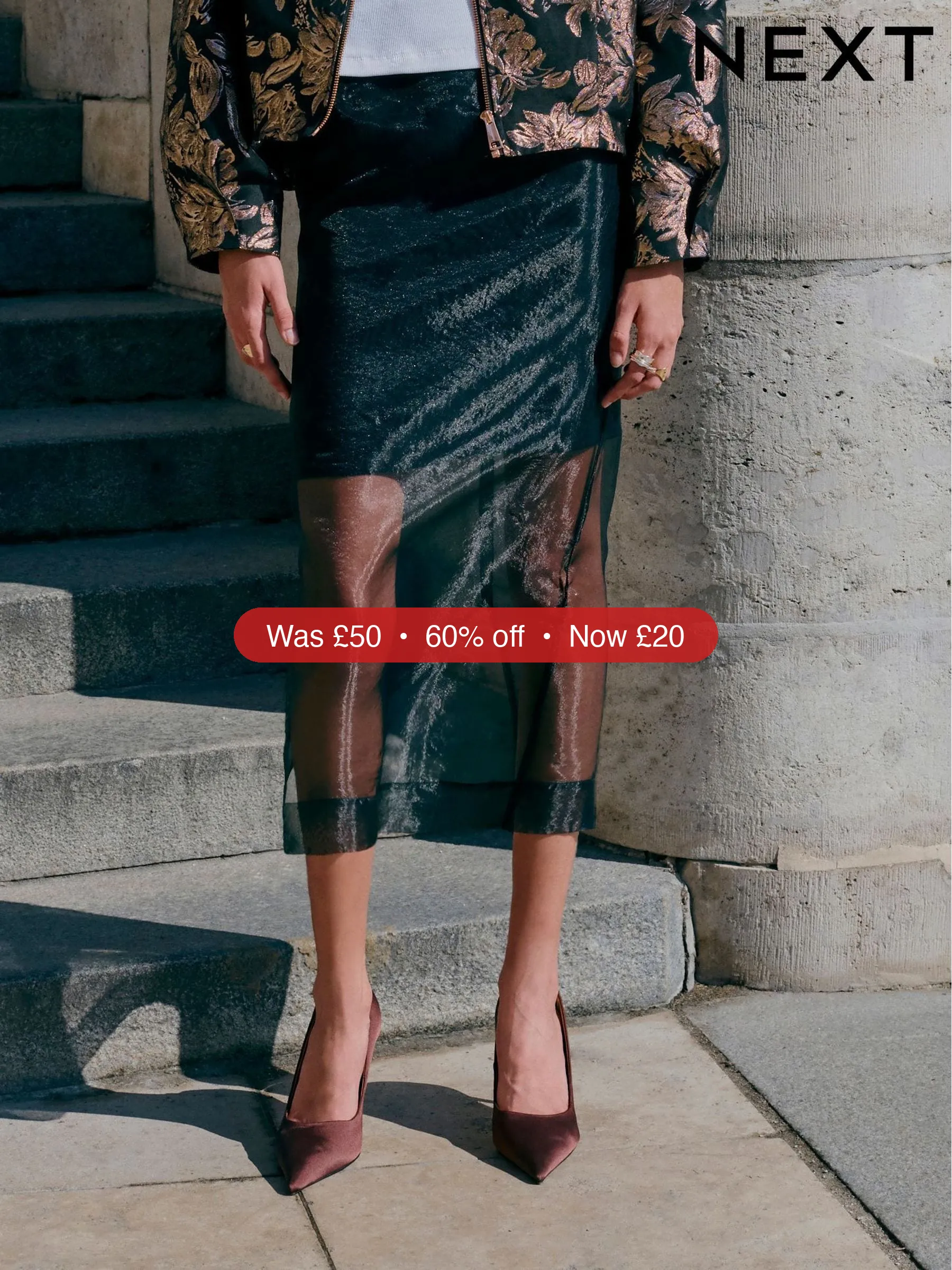 Next Black Sheer Pencil Skirt – 60% Off