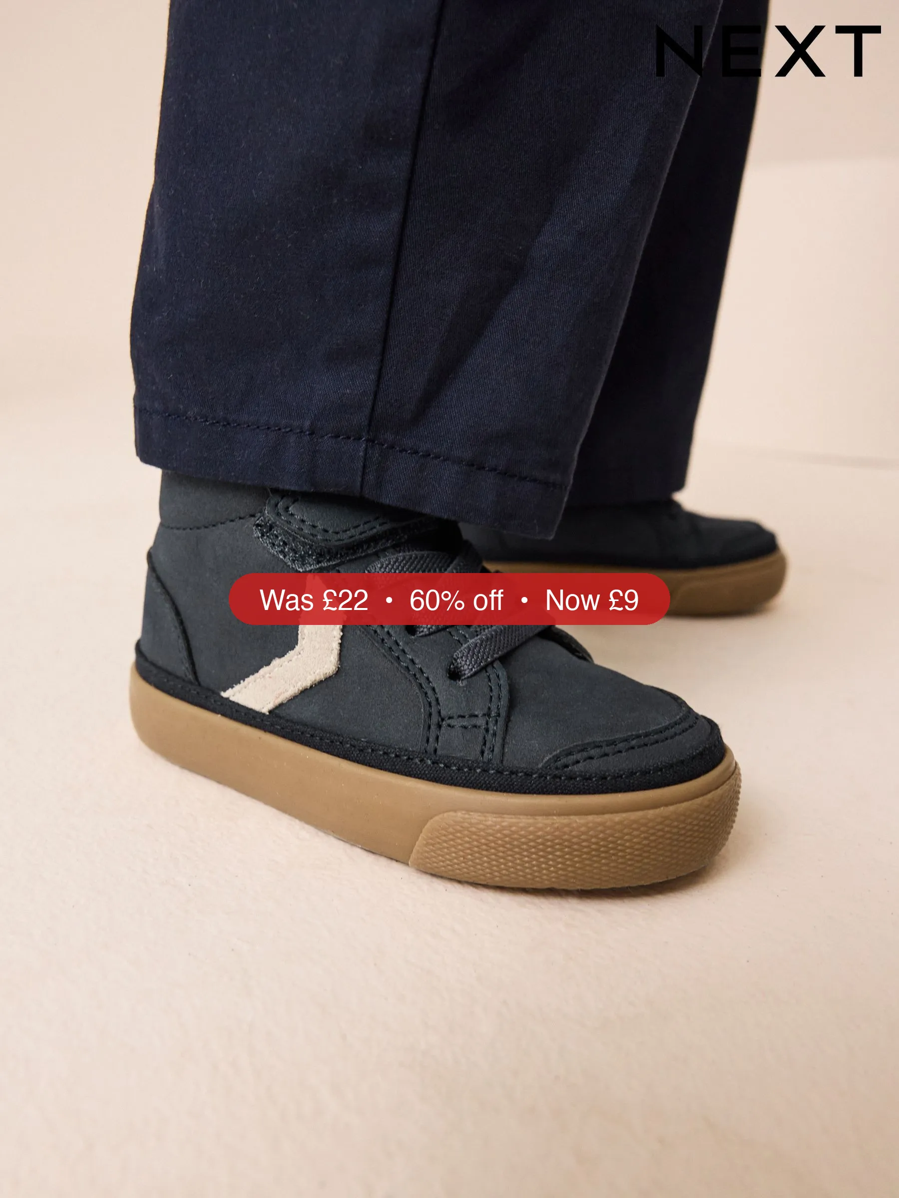 Next Black Standard Fit (F) Elastic Lace Touch Fastening Chevron Boots – 60% Off