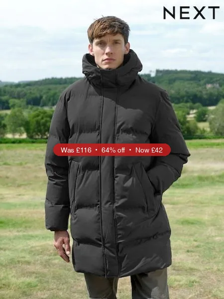 Next Black ThermoGen Shower Resistant Puffer Jacket – 64% Off