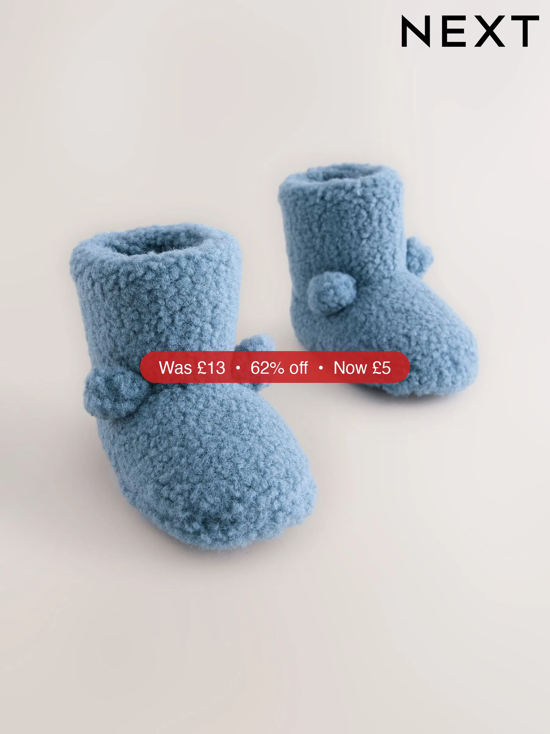 Next Blue Borg Cosy Bear Slipper Boots – 62% Off