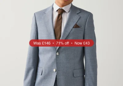 Next Blue Tailored Fit Textured Suit Jacket - 71% Off in Ireland