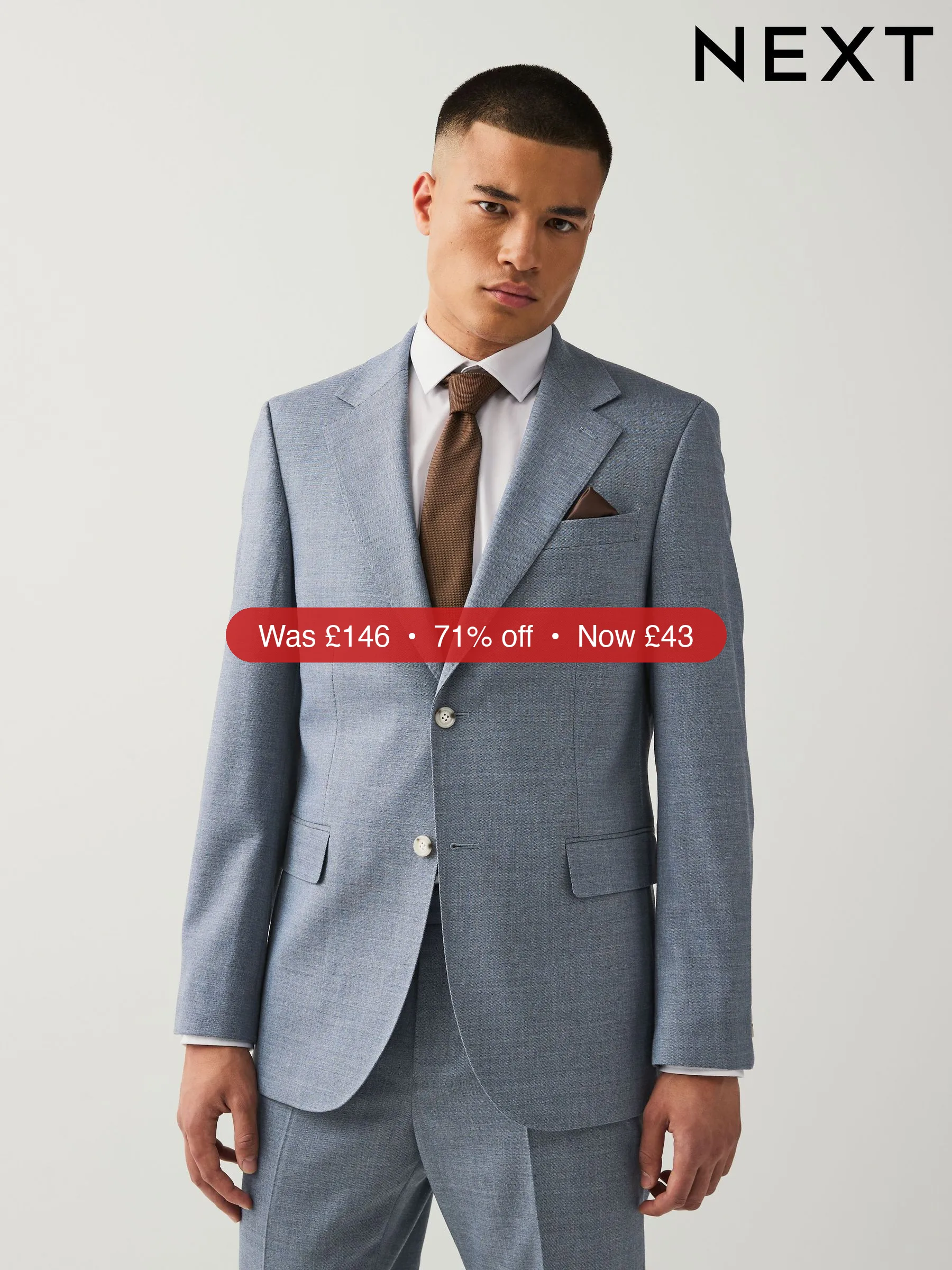 Next Blue Tailored Fit Textured Suit Jacket – 71% Off
