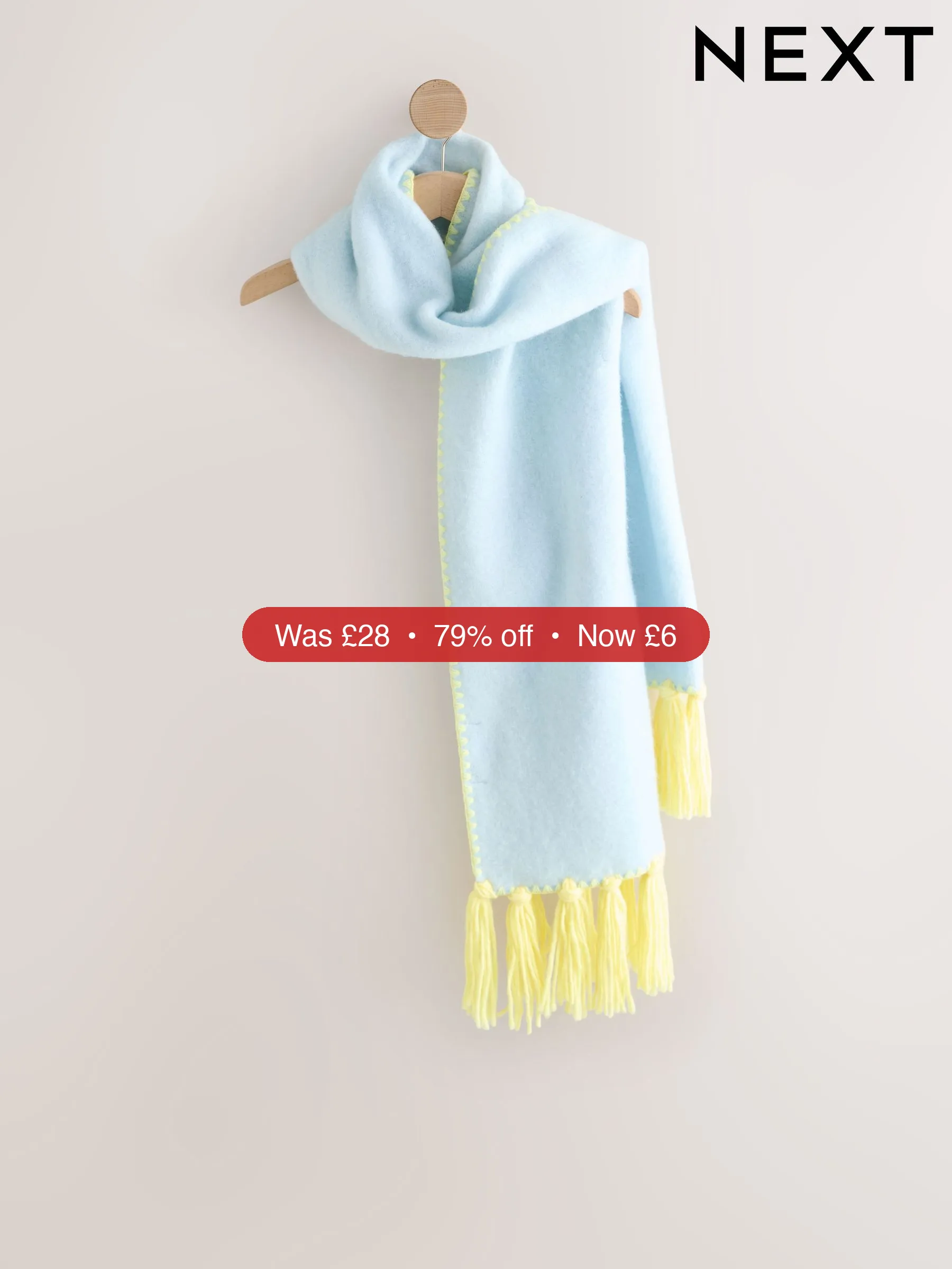 Next Blue Whipstitch Heavyweight Scarf – 79% Off