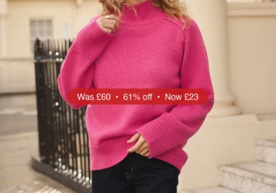 Next Bright Pink Stand Neck Chunky Knit Jumper With Wool - 61% Off in Ireland