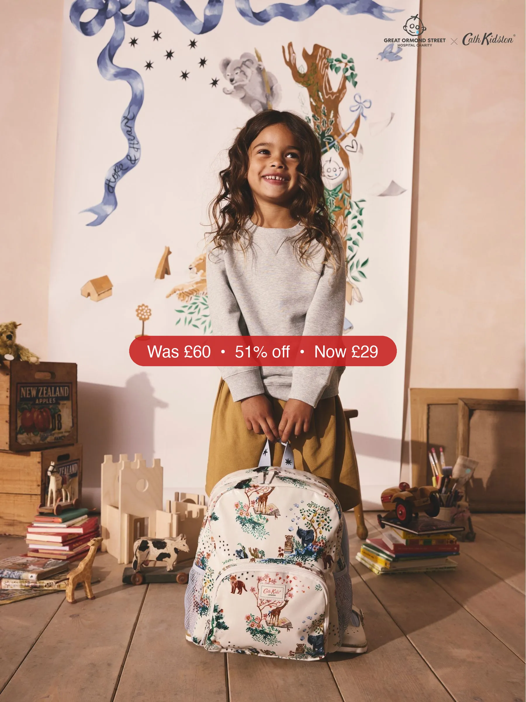 Next Cath Kidston Jungle Kids Large Great Ormond Street Hospital Backpack – 51% Off