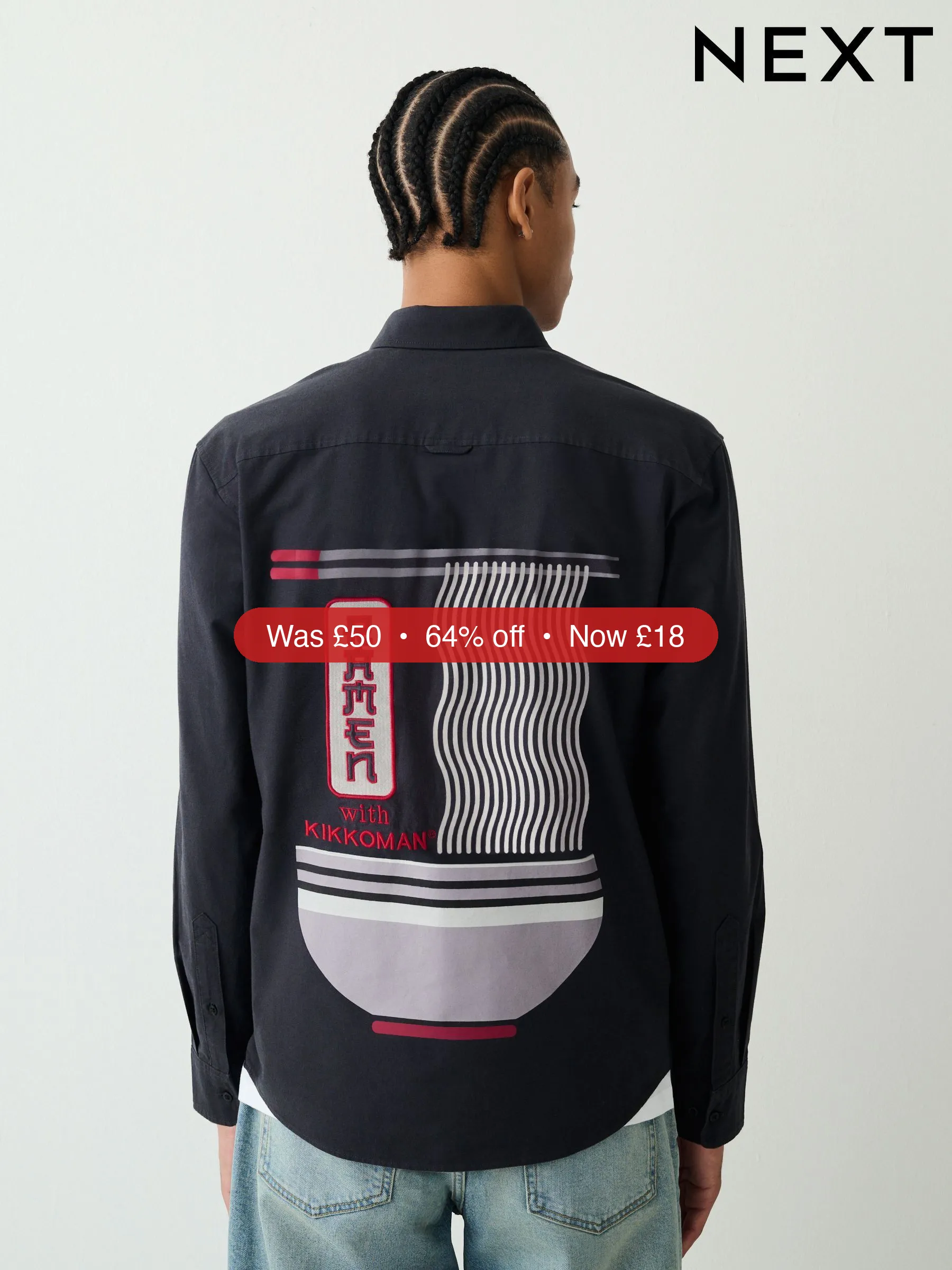 Next Charcoal Grey Ramen Oxford Long Sleeve Shirt – 64% Off