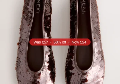 Next Chocolate Brown Sequin Forever Comfort® Round Toe Sequin Ballerina Flats - 58% Off in Ireland