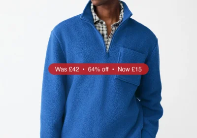 Next Cobalt Blue Quarter Zip Borg Fleece - 64% Off in Ireland