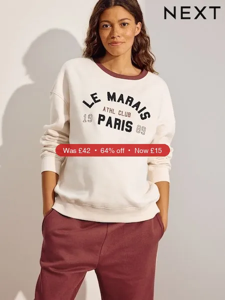 Next Cream Maternity Graphic Sweatshirt – 64% Off