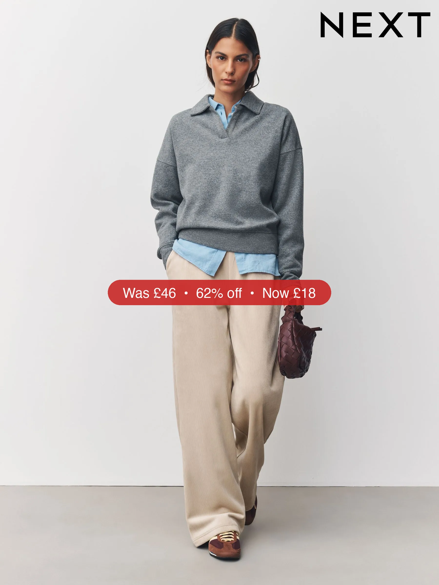 Next Cream Soft Feel Cord Wide Leg Trousers – 62% Off