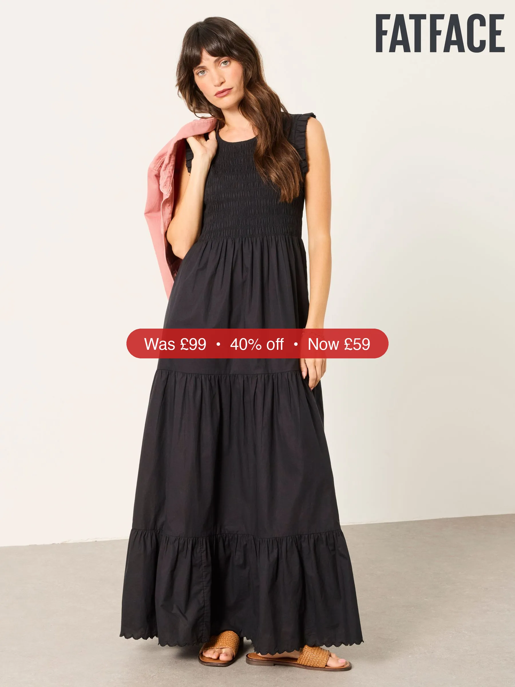 Next FatFace Anais Black Petite Maxi Dress – 40% Off