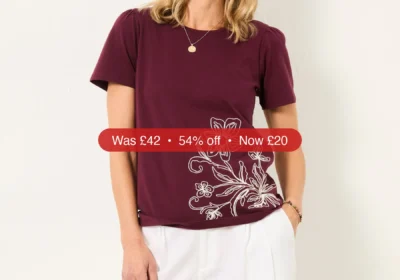 Free ad: Next FatFace Freya Plum Purple Floral Embroidered T Shirt - 54% Off in Ireland. Next FatFace Freya Plum Purple Floral Embroidered T Shirt - 54% Off in Ireland