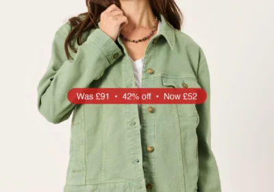 Next FatFace Tasha Green Oversized Denim Jacket - 42% Off in Ireland