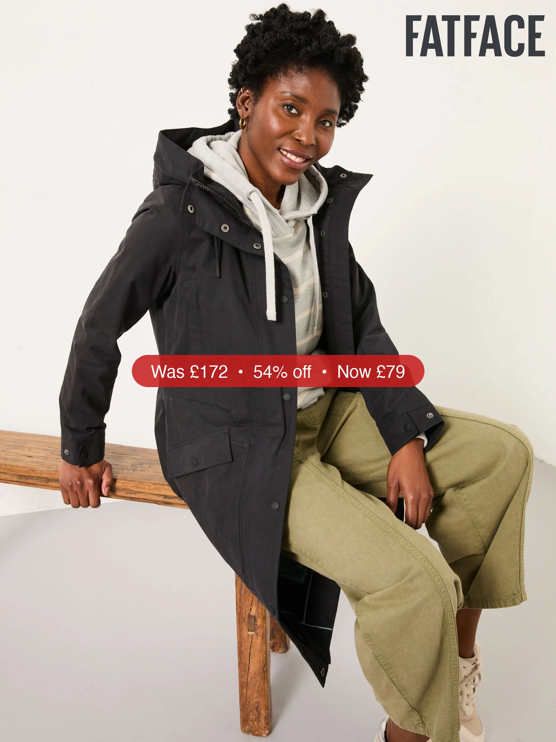 Next FatFace Taylor Black Waterproof Coat – 54% Off