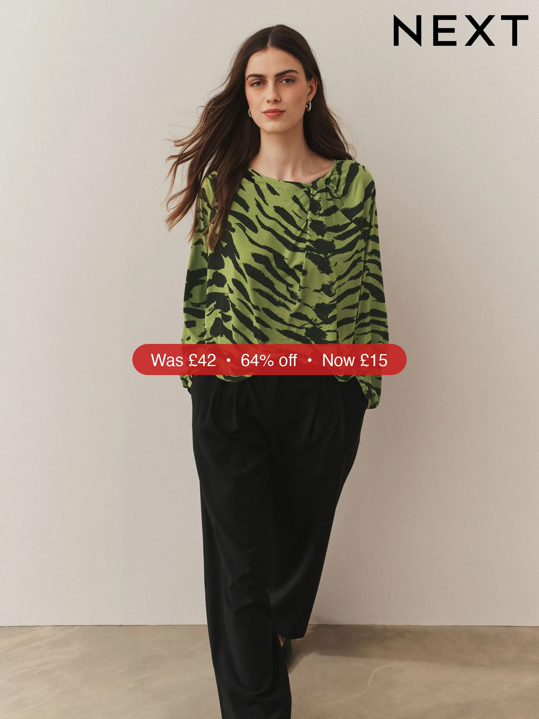 Next Green Animal Print – 64% Off