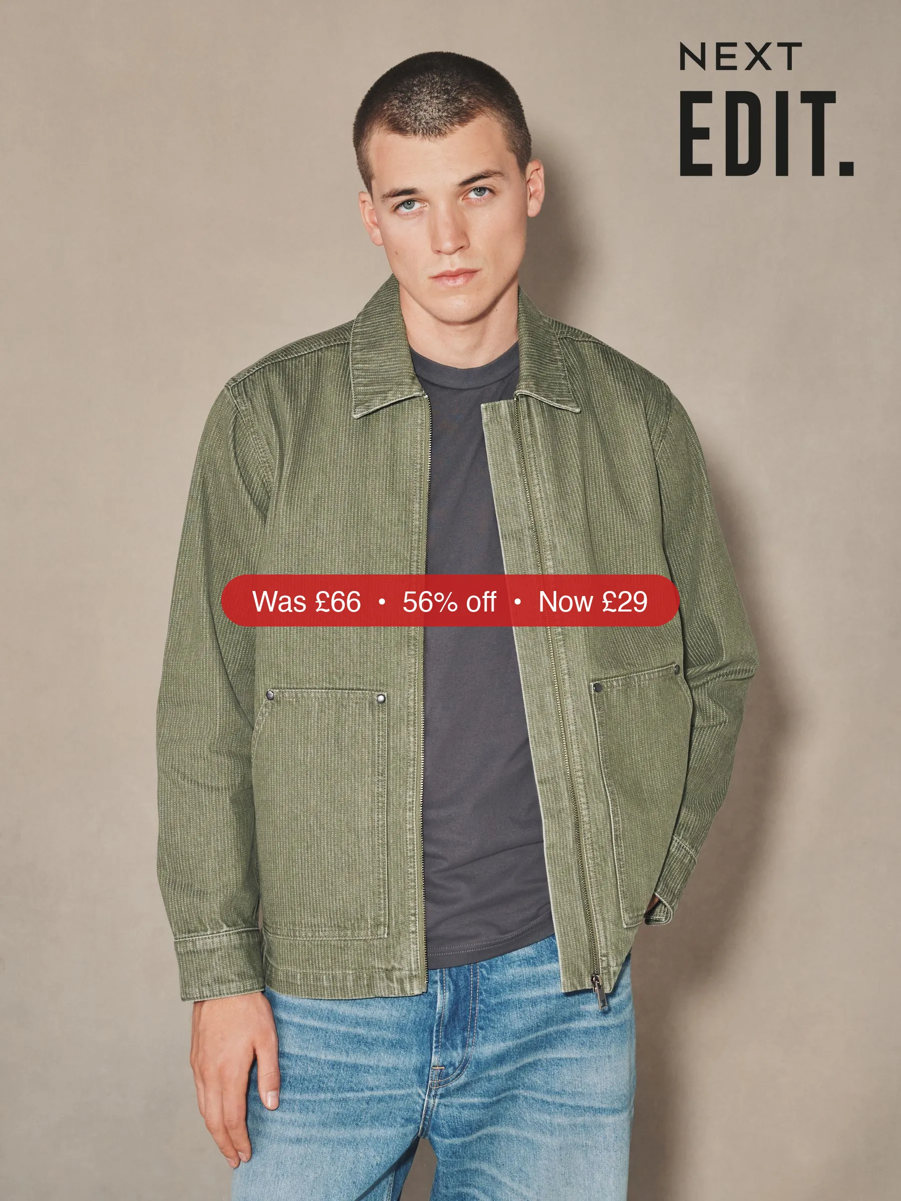 Next Green EDIT Zip Through Jacket – 56% Off