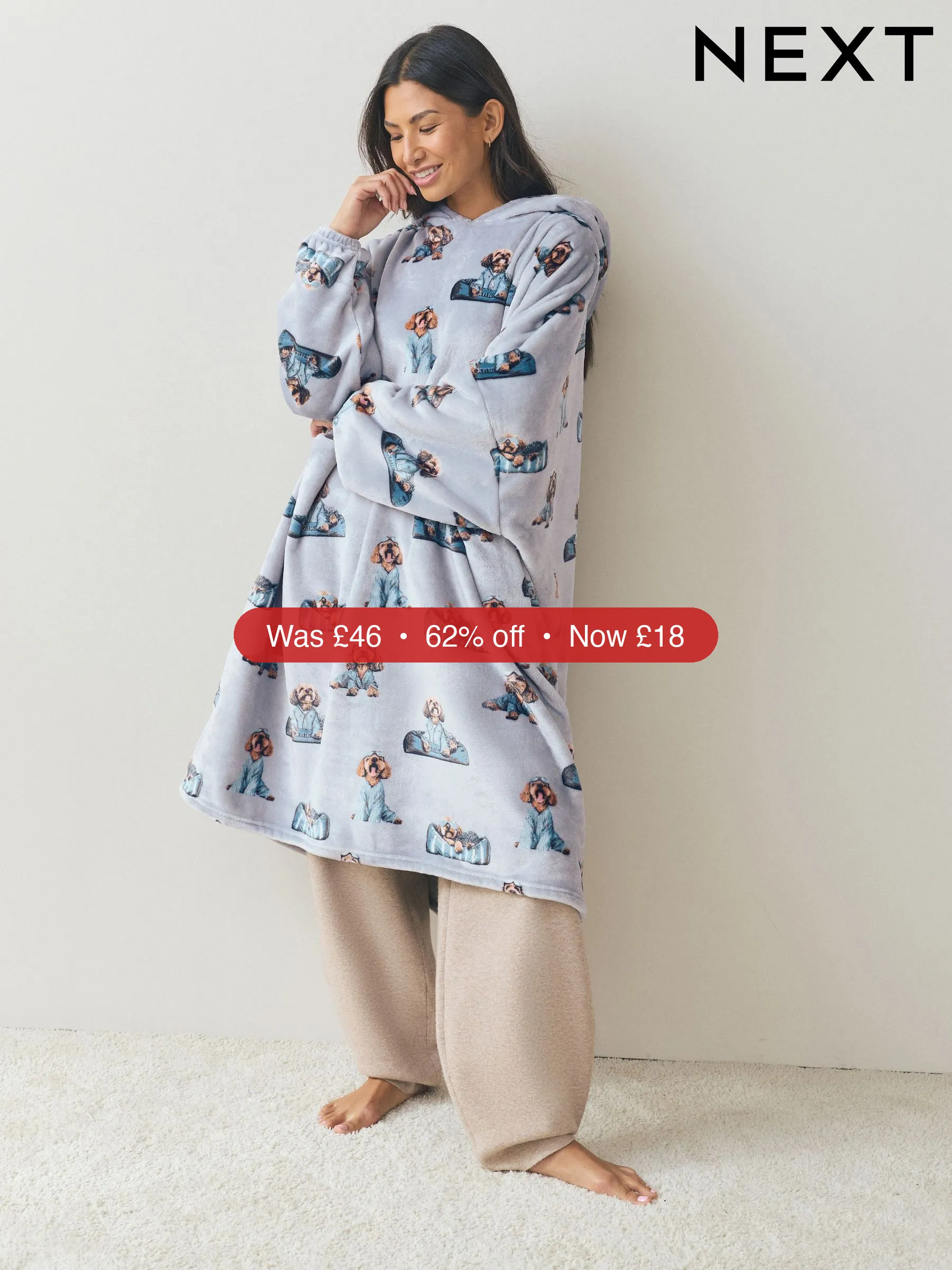 Next Grey Charlie The Cockapoo Oversized Hooded Blanket – 62% Off