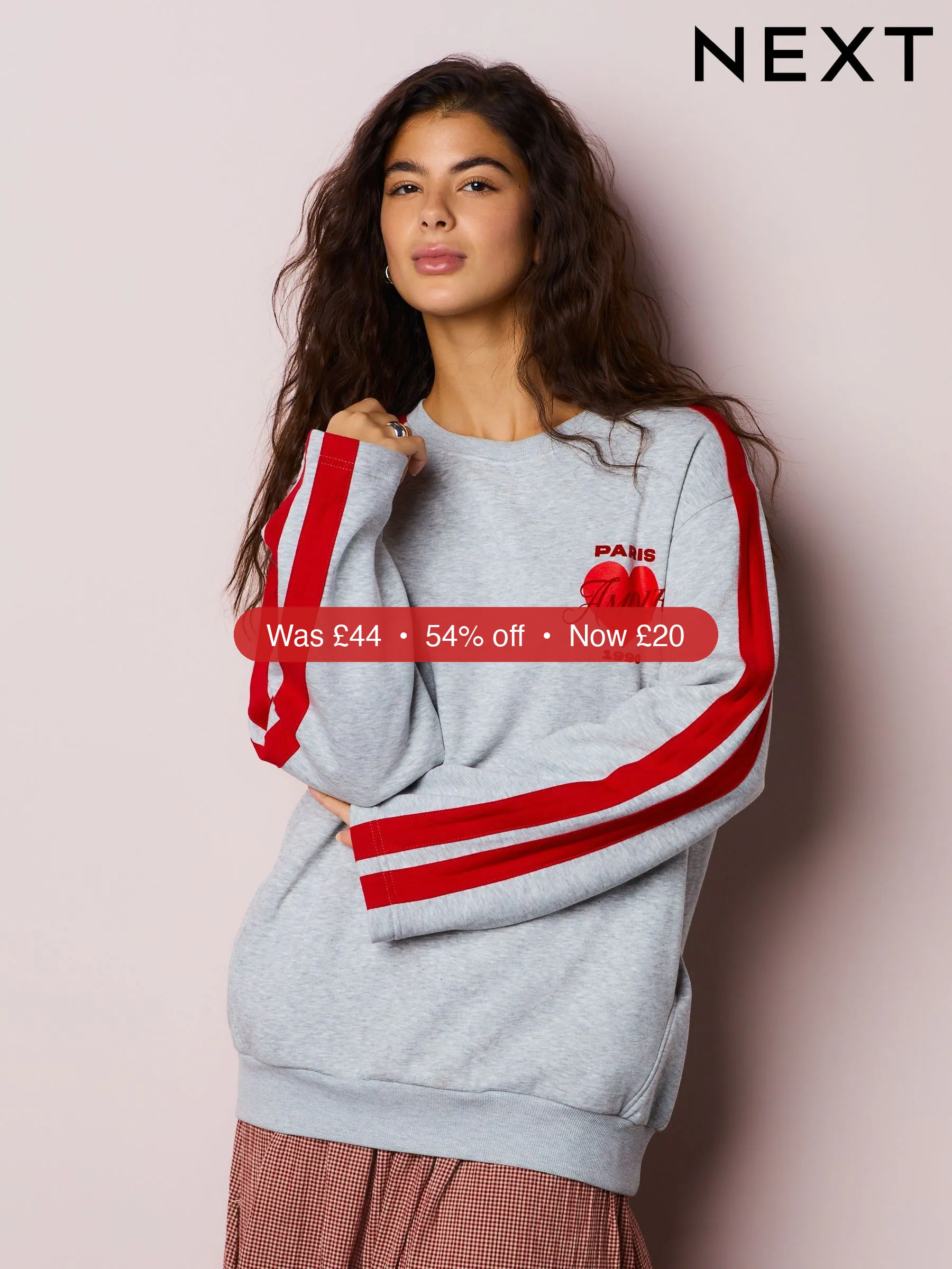 Next Grey Heart Graphic Sweatshirt – 54% Off