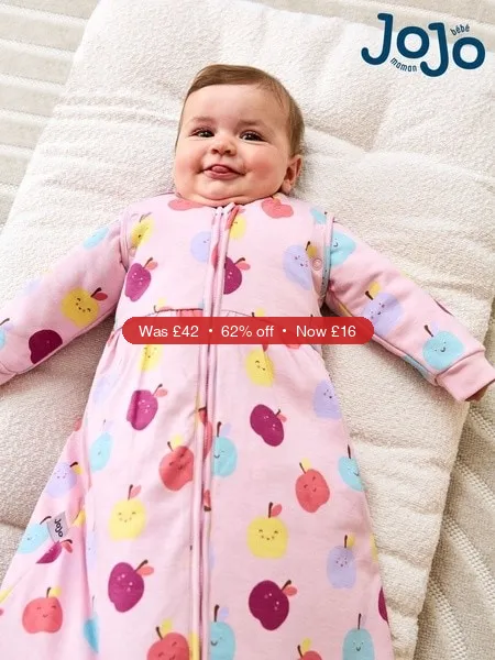 Next JoJo Maman Bébé Pink Happy Apples 3.5 Tog Baby Sleeping Bag – 62% Off