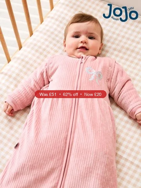 Next JoJo Maman Bébé Pink Ribbed Velour 3.5 Tog Baby Sleeping Bag – 62% Off