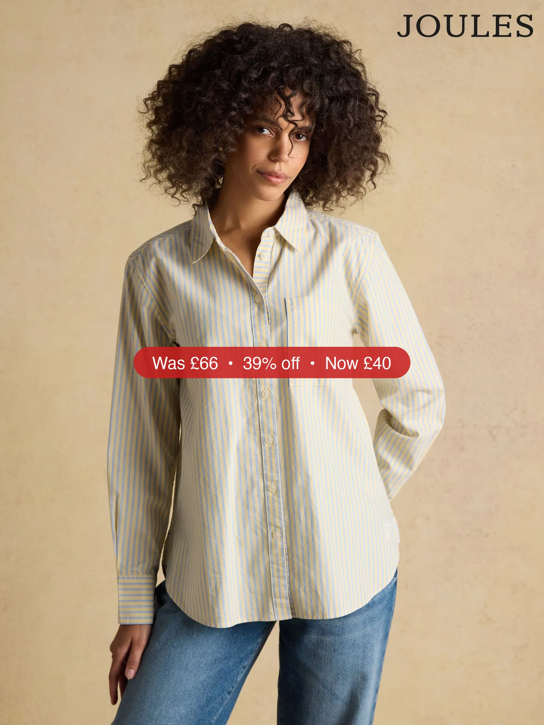 Next Joules Yellow Striped Boyfriend Fit Oxford Shirt – 39% Off