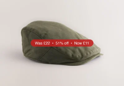 Next Khaki Green Wax Canvas Flat Cap - 51% Off in Ireland
