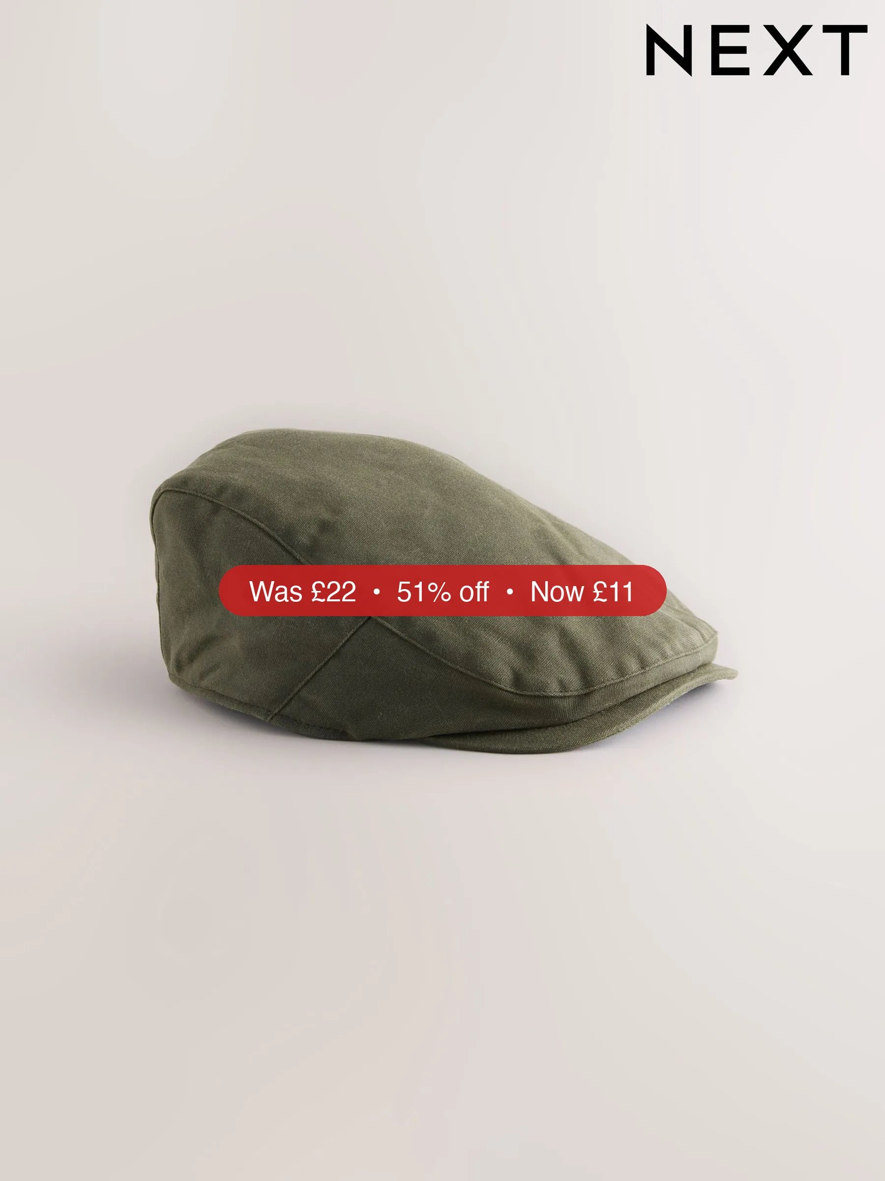 Next Khaki Green Wax Canvas Flat Cap – 51% Off