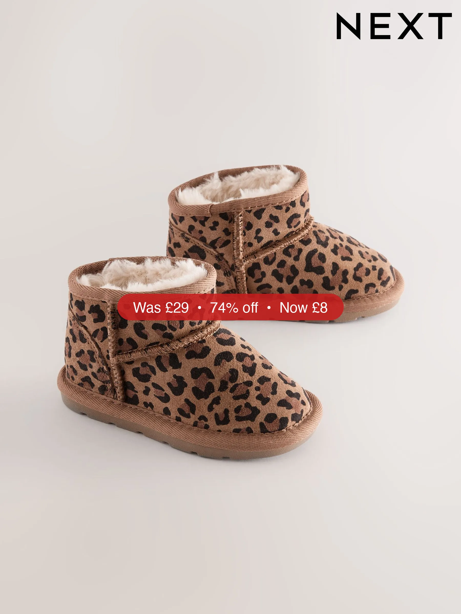 Next Leopard Water Repellent Standard Fit (F) Suede Pull On Boots – 74% Off