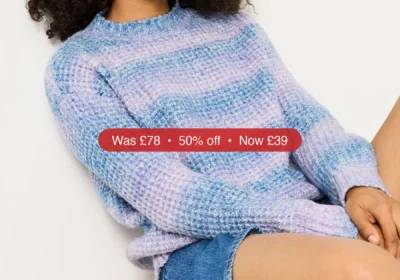 Next Lilac Purple Carolina Knitted Ombre Textured Crew Neck Jumper - 50% Off in Ireland