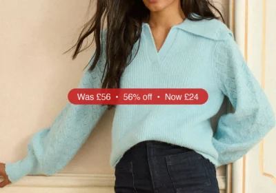 Next Love & Roses Pale Blue Petite Knitted Collared Jumper - 56% Off in Ireland