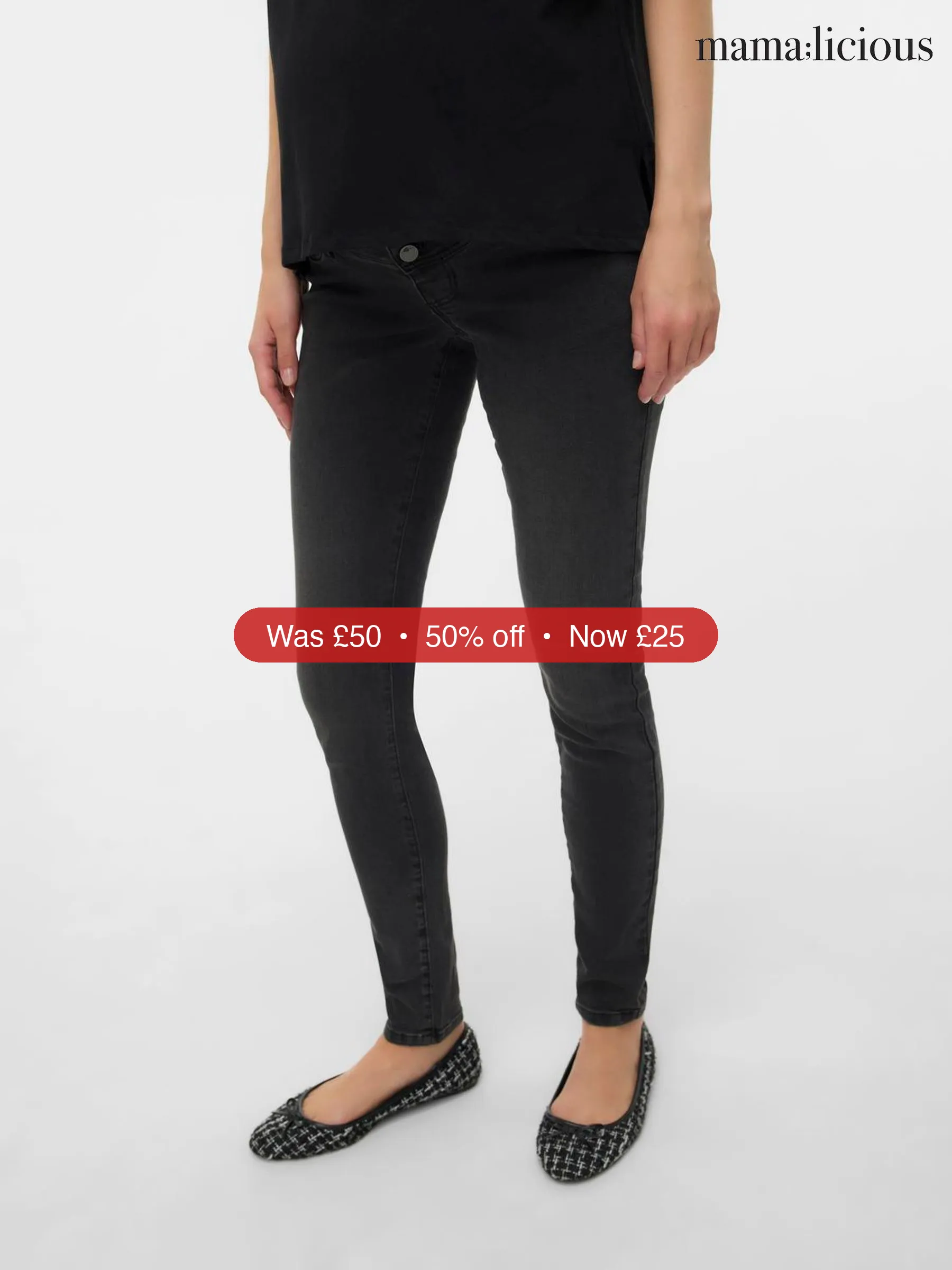 Next Mamalicious Grey Slim Fit Maternity Jeans – 50% Off