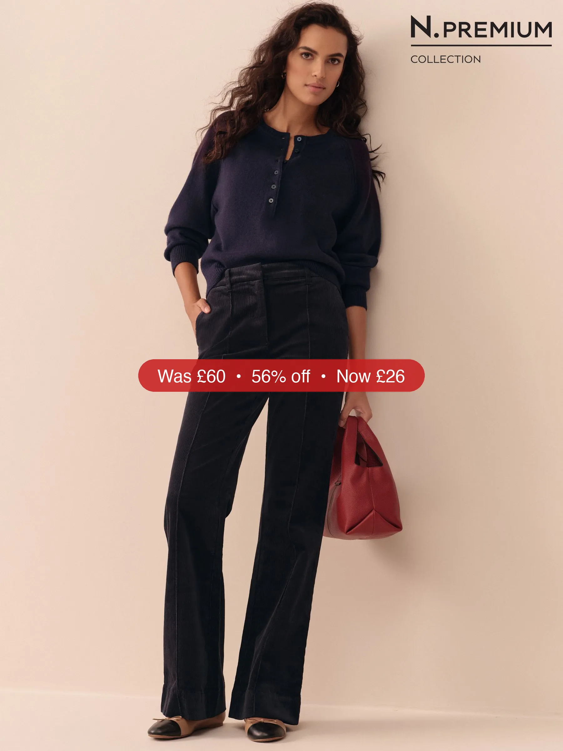 Next Navy Blue N. Premium Cord Bootcut Trousers – 56% Off