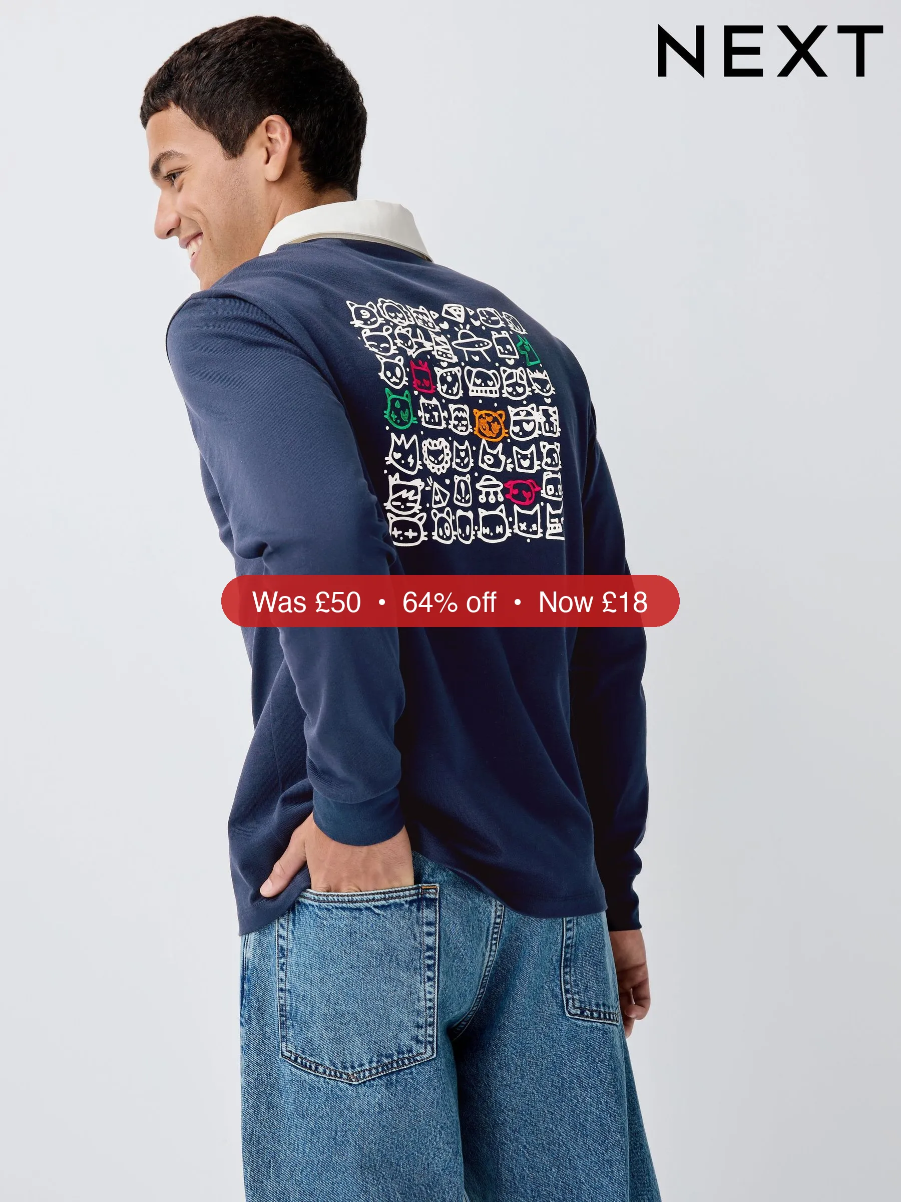 Next Navy Blue Tot Cat Rugby Shirt – 64% Off
