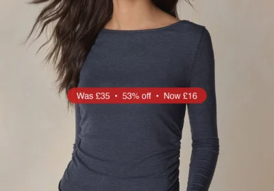 Next Navy N. Premium Wool Blend Long Sleeve Slash Neck Top - 53% Off in Ireland