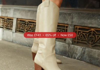 Next Neutral Leather Forever Comfort® Western Block Heel Knee High Boots - 65% Off in Ireland