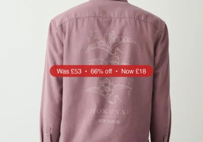 Next Pink Hokusai Heavy Weight Oxford Long Sleeve Shirt - 66% Off in Ireland