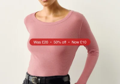 Next Pink Sheer Crew Neck Long Sleeve Top - 50% Off in Ireland
