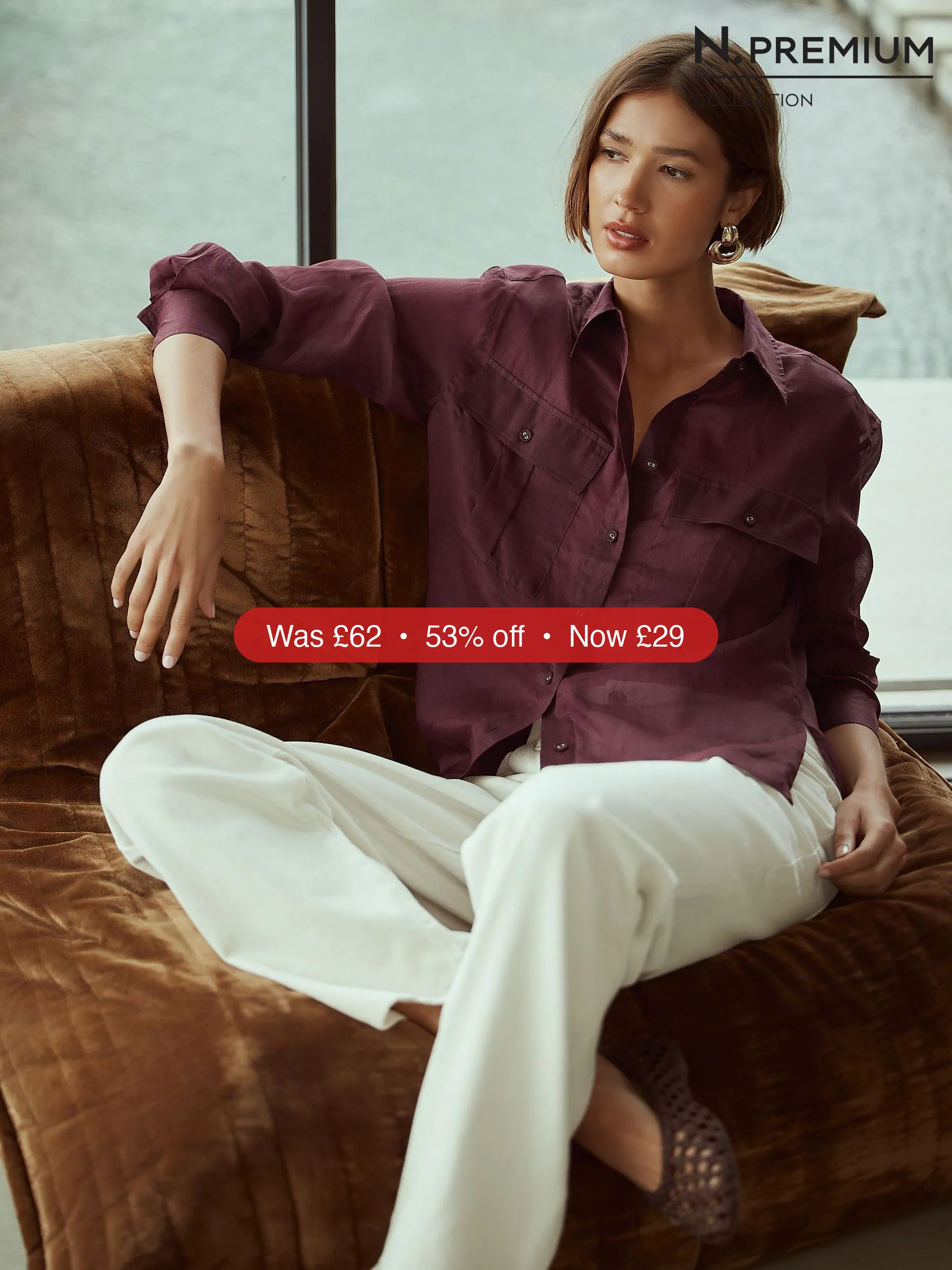 Next Purple N. Premium Sheer Utility Long Sleeve Shirt – 53% Off