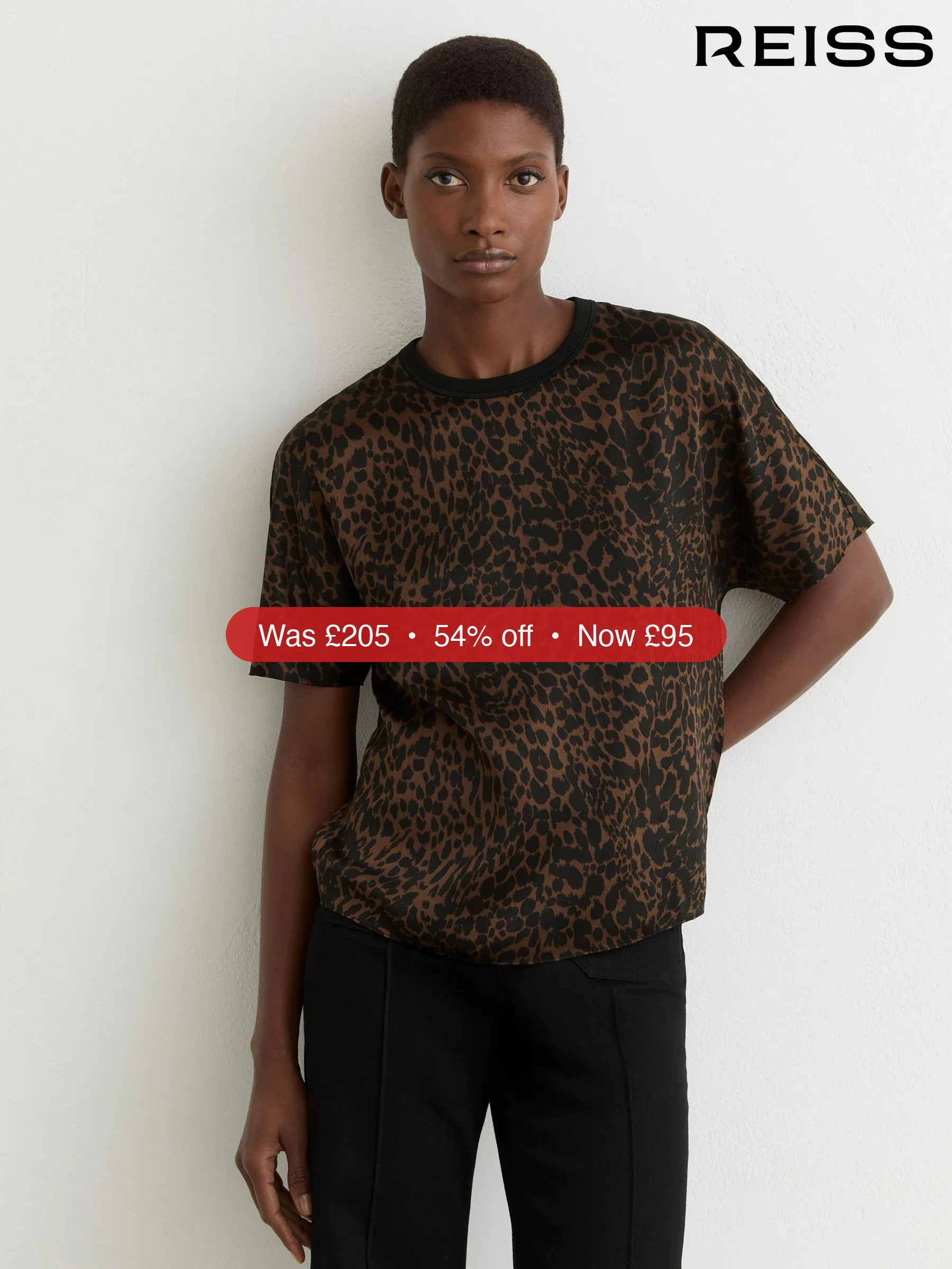 Next Reiss Animal Print Lena Silk Short-Sleeve Top – 54% Off