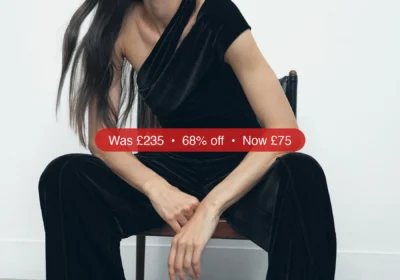 Next Reiss Black Daria Velvet One-Shoulder Wide-Leg Jumpsuit - 68% Off in Ireland