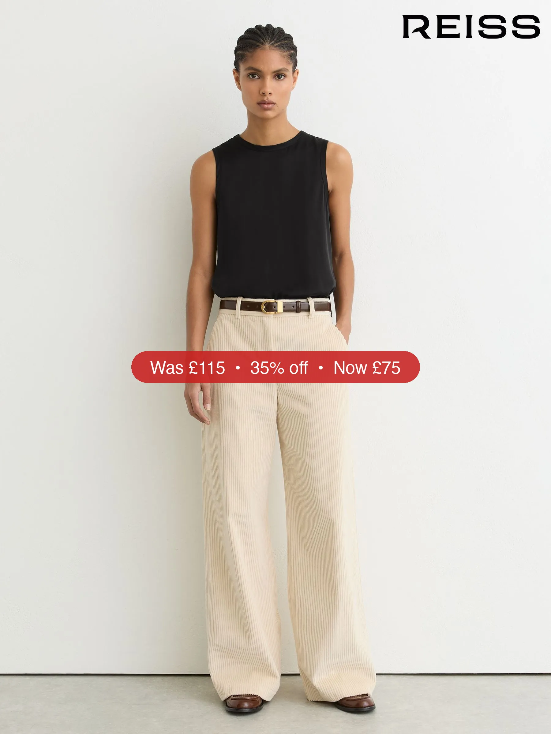 Next Reiss Black Rian Silk-Front Jersey Vest – 35% Off
