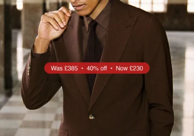 Next Reiss Chocolate Brown Mineral Classic Fit Wool-Blend Single-Breasted Suit Blazer - 40% Off in Ireland