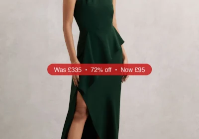 Next Reiss Green Gabriella Ruffled Slash-Detail Maxi Dress - 72% Off in Ireland