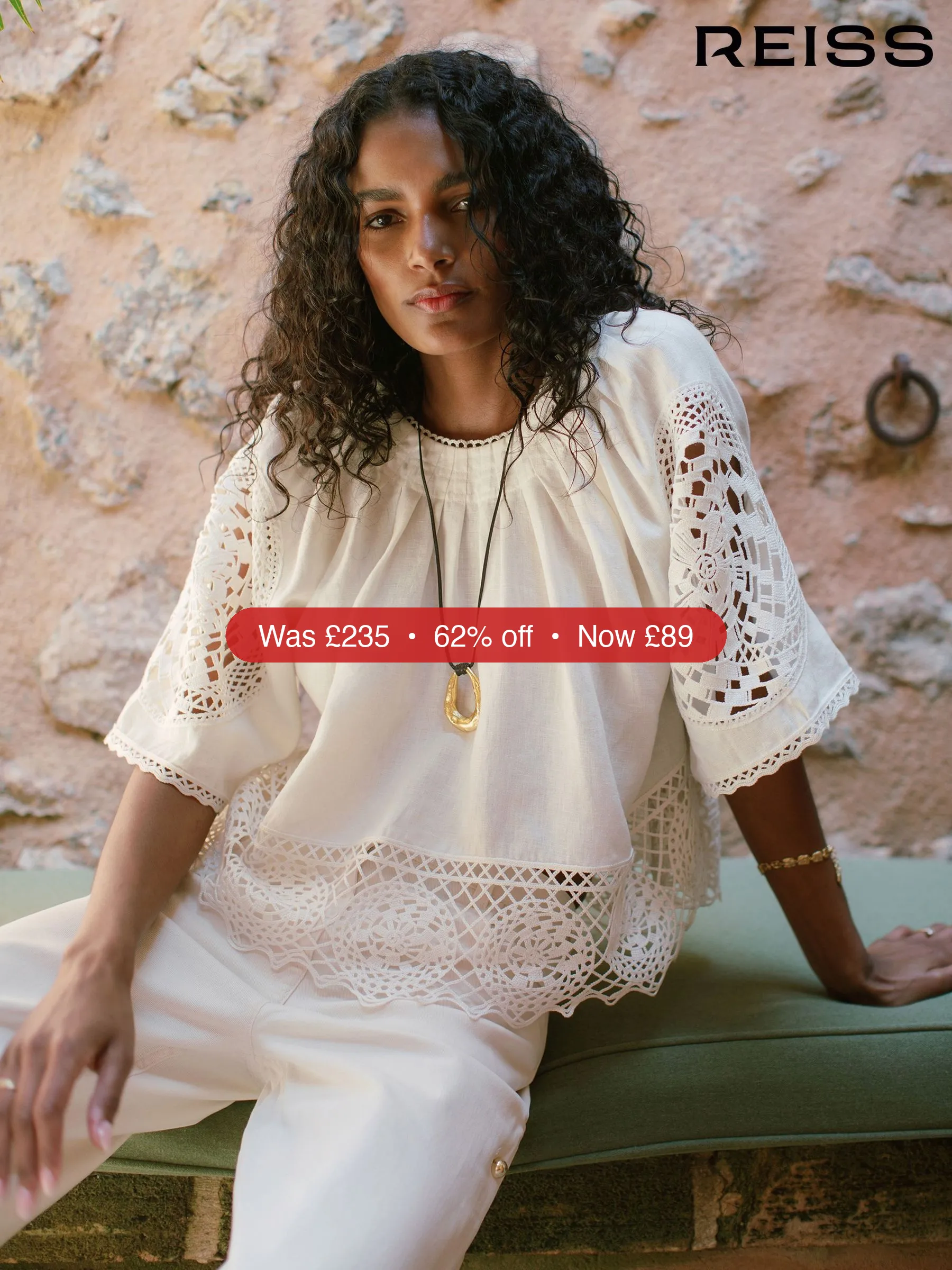 Next Reiss Ivory Carine Linen Embroidered Swing Top – 62% Off